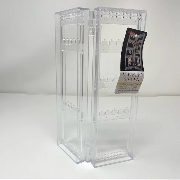Folding upright lucite jewelry stand, NWY