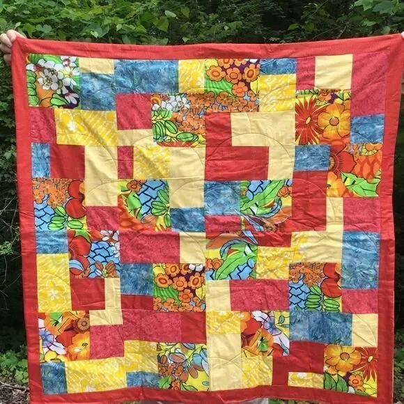NWT Handcrafted Bright Quilt