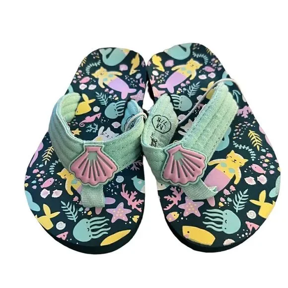 ‎Cat & Jack girl’s NWT flip flops
