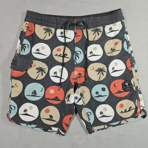 Vissla Board Shorts Mens 30 Upcycle Palm Tropical Trunks Stretch Surf Hoffman