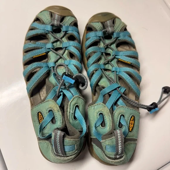 Keen Blue and Green Sporty Sandals with Closed Toe size 5 girls