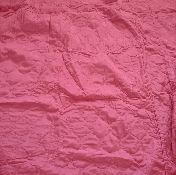 Floral Roses Reversible Pink Bedspread Coverlet Quilt Boho Vintage Style