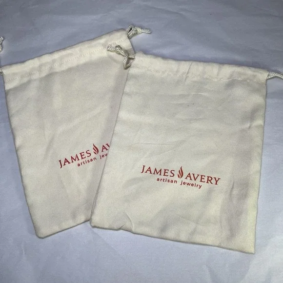 2 James Avery Drawstring Gift Keepsake Pouch Storage Travel Dust Bags Jewelry‎