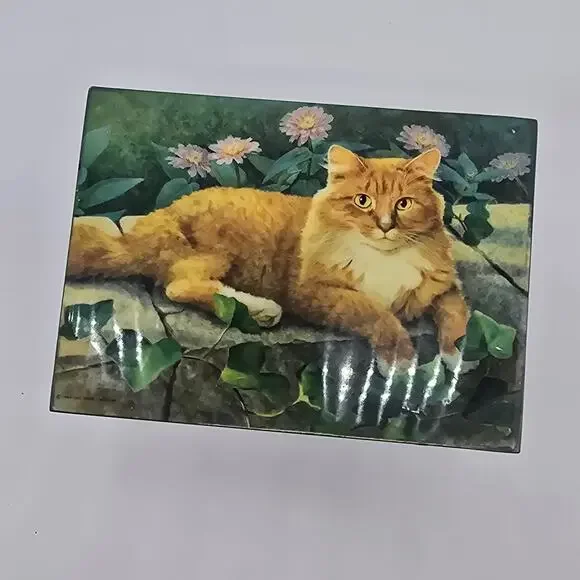 Special Gifts Crowning Touch Green Cat Lovers Wood Jewelry Trinket Box Tabby