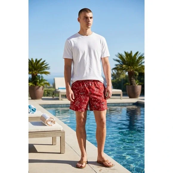 Columbia PFG Water Shorts USA Red White Blue Swim Trunks Mens Large Fourth July