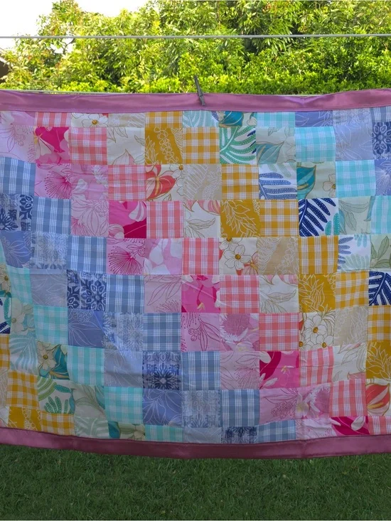 Handmade patch work quilt blanket