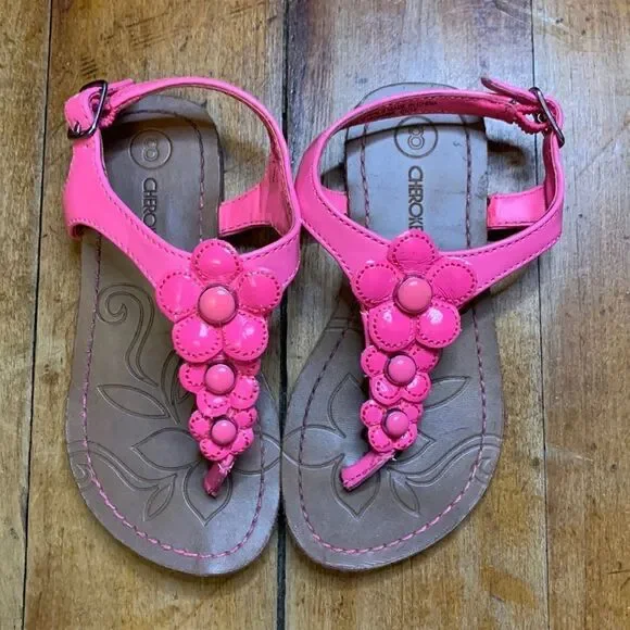 Cherokee sandals size 8 pink thong toe sandal Beach Vacation Summer Easter