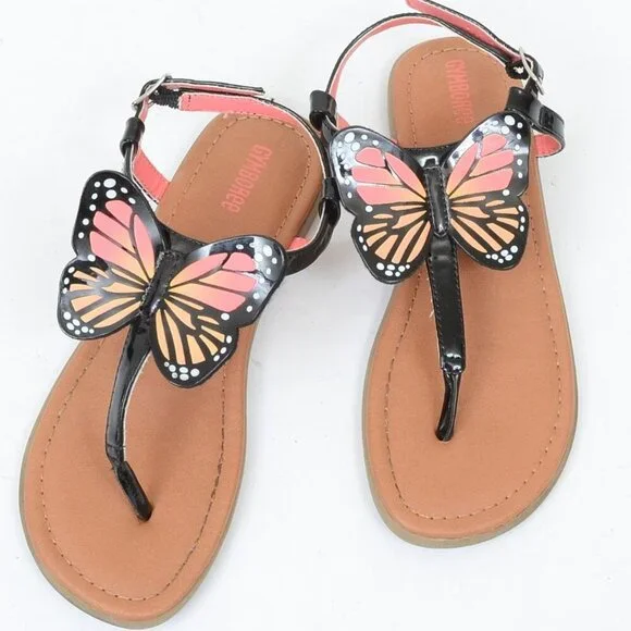 Gymboree Girls Applique Butterfly Sandals - Magical Monarch - Black Girls Size 3
