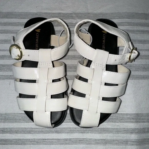 J. Crew Girls' fisherman lug sole sandals BP443 Ivory K12 kids 12