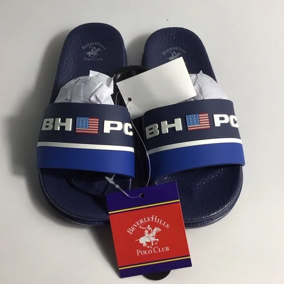 Beverly Hills Polo Club Kids Navy Non Slip Slides