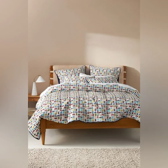 Anthropologie Anna Spiro Tile Quilt Size Queen NEW