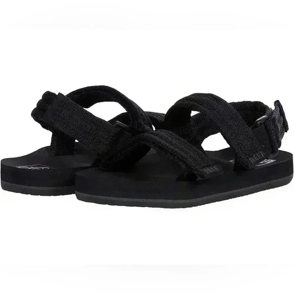 Reef Little Ahi Black Convertible Sandal EUC