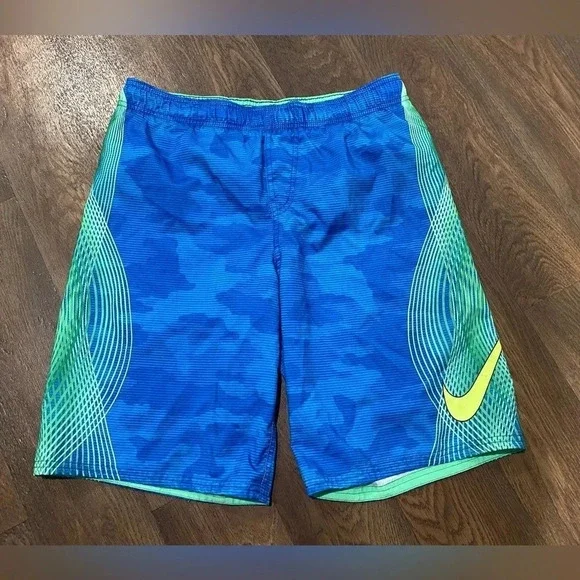 Nike Men’s Swim Shorts Royal Blue Neon Green Size XL