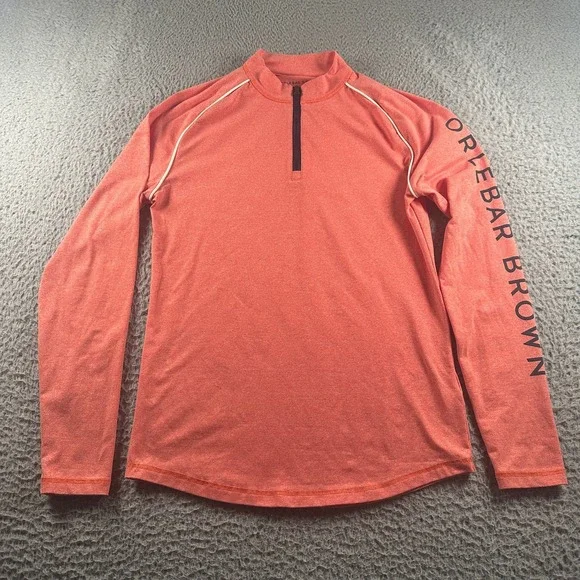 Orlebar Brown Shirt Mens‎ L Coral Rash Guard Quarter Zip Performance Top Active