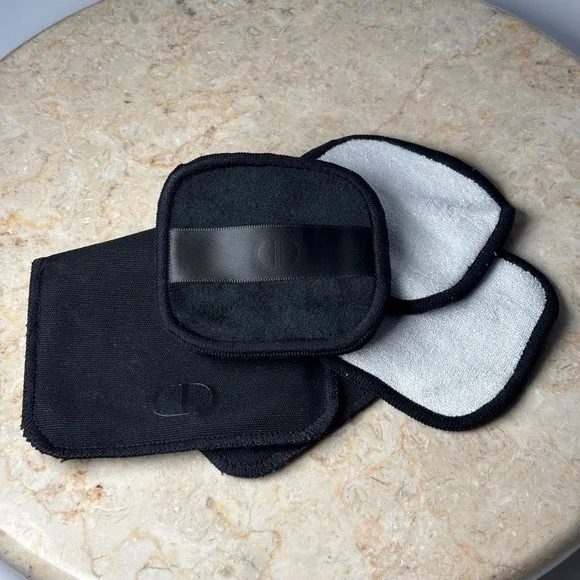 Dior‎ Reusable Makeup Remover Pads Set Storage Pouch Black White