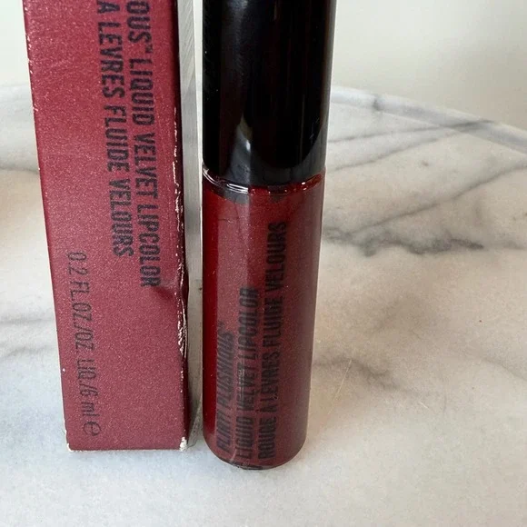 Flirt! Plushious Liquid Velvet Lipcolor 12 Red Stiletto 0.2oz New in Box
