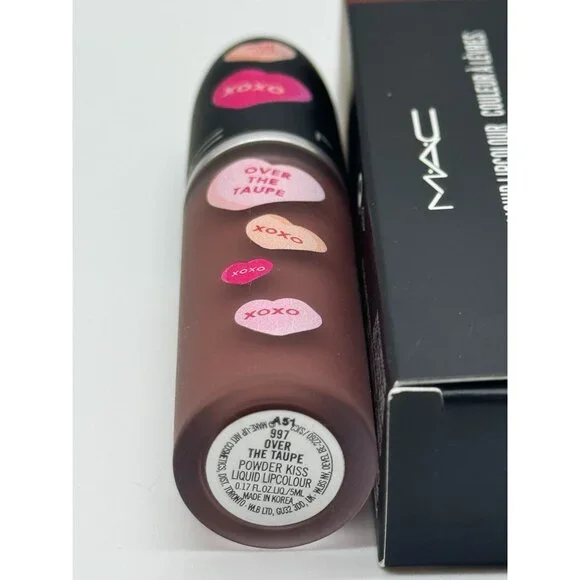 MAC Powder Kiss Liquid Lipcolour in Over the Taupe (0.17 oz / 5 mL)