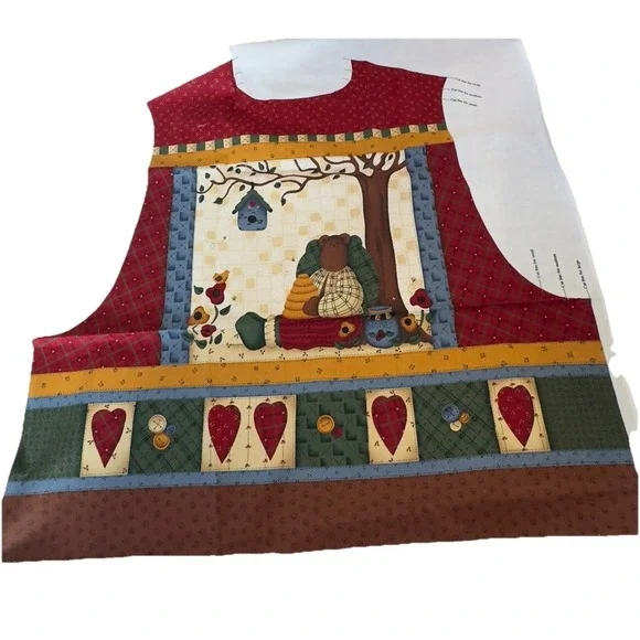 Country Beans At Heart Vest Fabric Panel Leslie Beck‎ Quilting Sewing Craft NOS