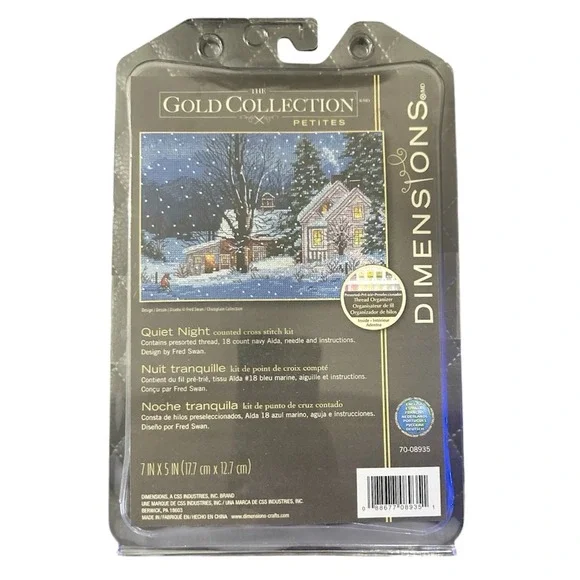 HTF Dimensions Gold Petites Quiet Night counted cross stitch kit