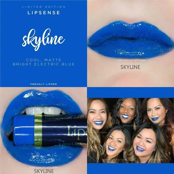 Lipsense skyline. NEW. Cool. Matte. Bright Electric Blue Long Lasting Lip Color