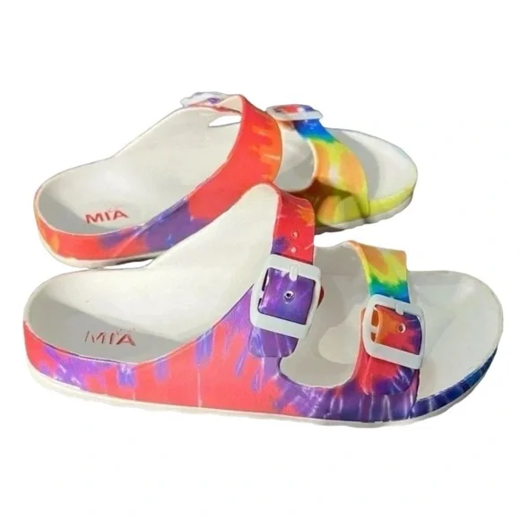***NWOT*** MIA Jasmin Dual Buckle Tie Dye Girls Sandals