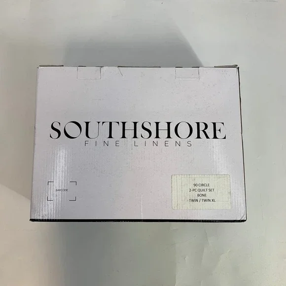 Southshore Fine Linens 90 Circle 2‎ Piece Quilt Set Bone Twin Twin XL New