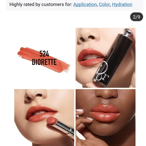 Dior Addict Lipstick 524 Diorette — Warm Coral-Orange Glow Brand New.