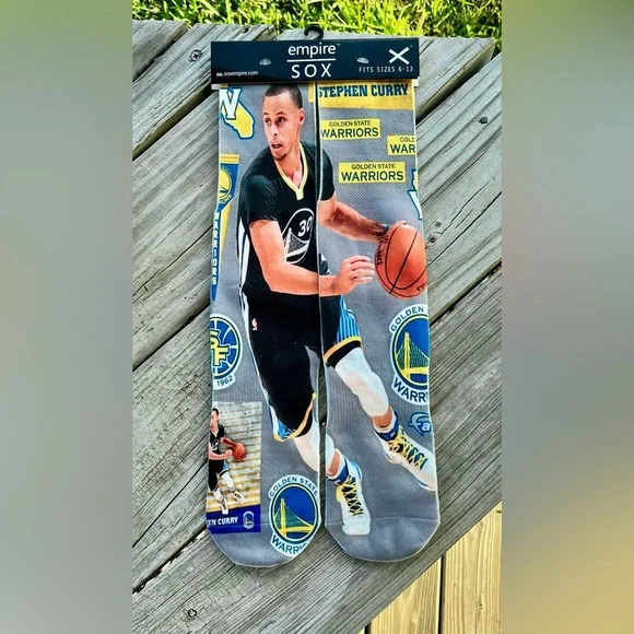 Empire Sox NBA‎ Golden State Warriors Stephen Curry Themed Socks Size 6-13
