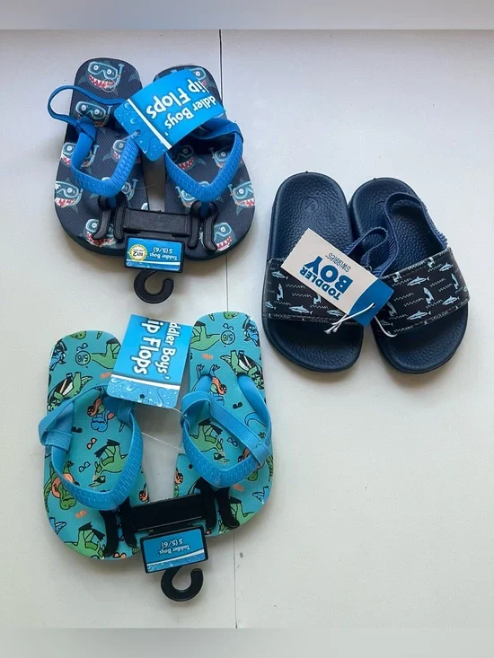 Blue Flip Flops and Slides - Pack