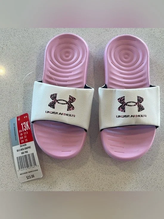 NWT UNDER ARMOUR Pink Sandals Size 13