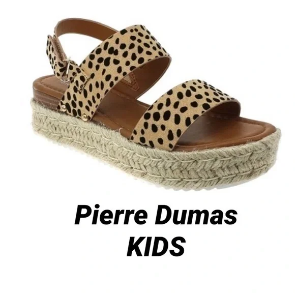 PIERRE DUMAS Cheetah Stud-Accent Magic Sandals