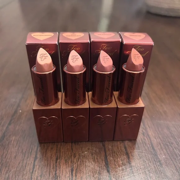 NEW Too Faced cream lipstick set of 4 NIB lipsticks