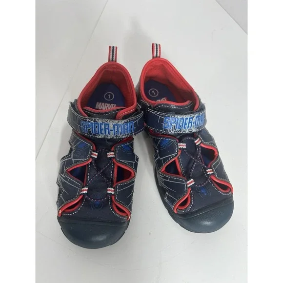 Marvel‎ Spider-Man Boys Sandals Size 1 Light-Up Spiderweb Great Condition