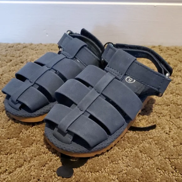 Baby Toddler Boys Girls Sol Borne Navy Fisherman Sandals Size 5 6 7 8 9 10 NWT