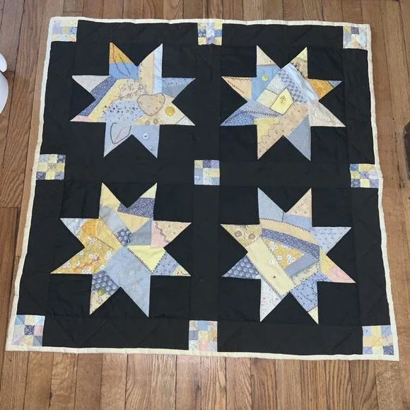 Wall Hanging Baby Or Lap Stars Reproduction 30s Feedsack Prints 36