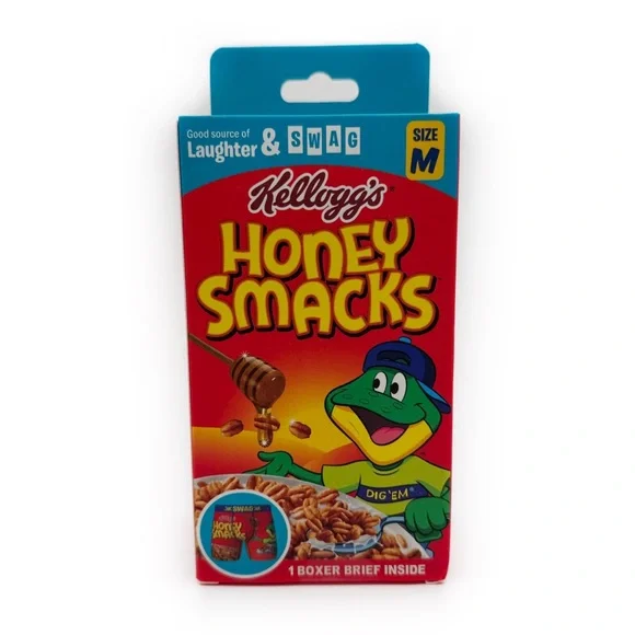 Kellogg’s Honey Smacks Cereal Boxer Briefs Mens Size Medium Underwear Gift New