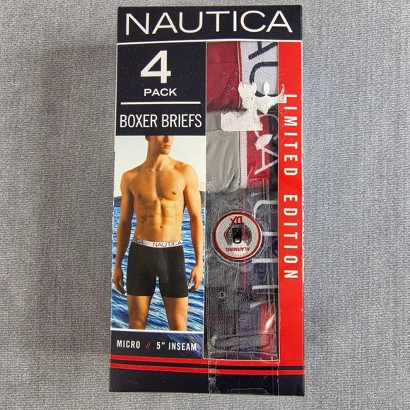 Nautica‎ Boxer Briefs Mens M Multicolor NEW 4 Pack 5