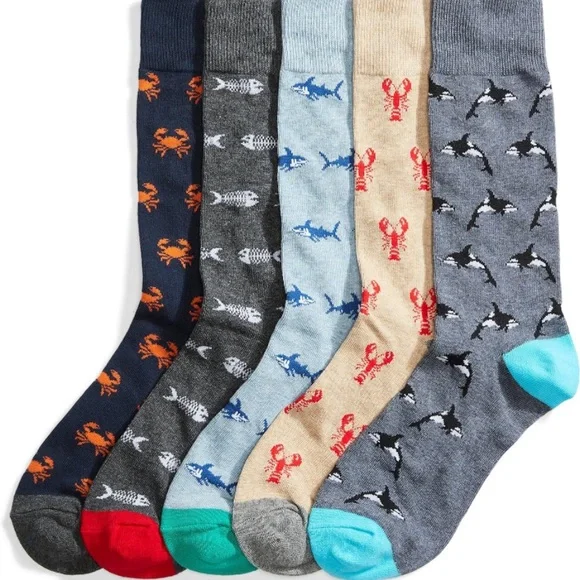 New Amazon Essentials Men's Patterned Socks (Previously Goodthreads), 5 Pairs