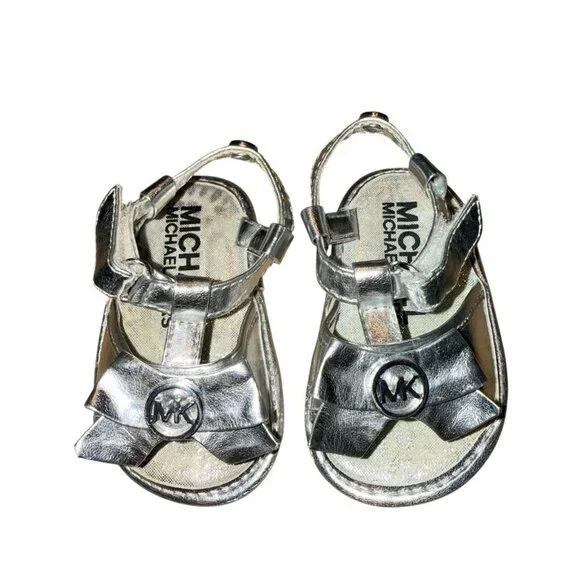 Michael Kors Baby Silver Sandals Shoes Size 2