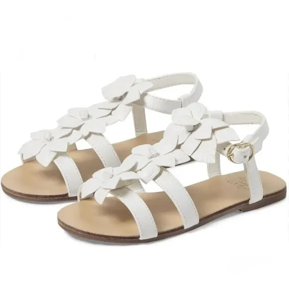Janie & Jack Flower Sandal in White Size 8