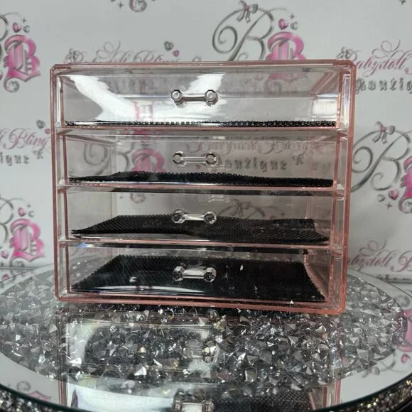 Makeup organizer 4 drawer Clear Pink Acrylic Drawer Organizer