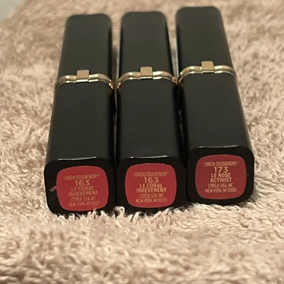 L'oreal Colour Riche Intense Volume Matte Lipstick Lot/3 Le Coral/Rose 163 & 173