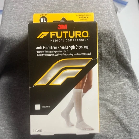 Futuro anti embolism knee length stockings white unisex XL