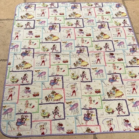 Vintage Jack Dempsey Fabric Colorful  Print Handmade Quilt “Personalized”