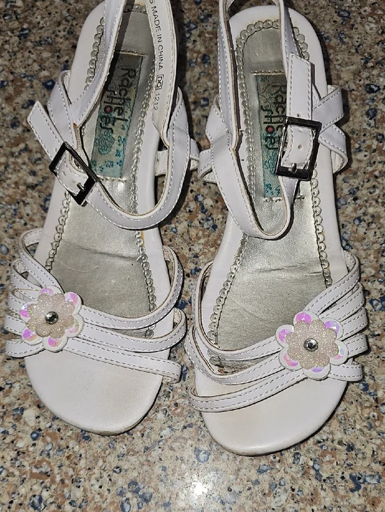 Rachel Shoes White Girls Floral Strap Sandals Size 2