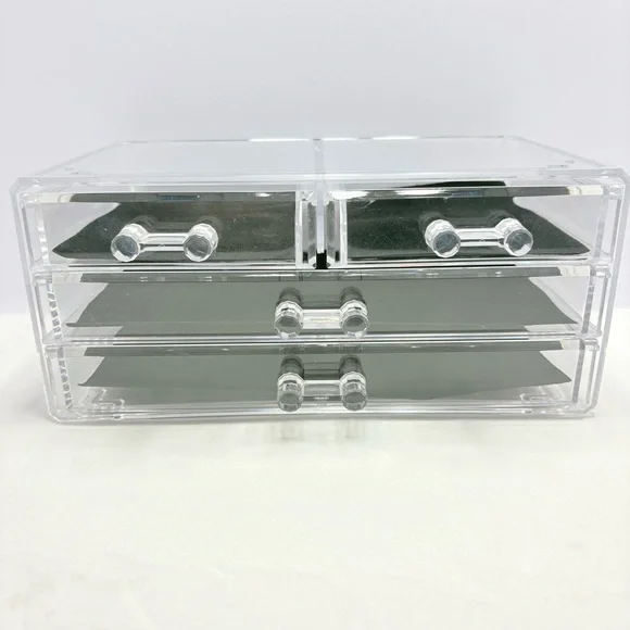 Clear Acrylic Storage Organizer with Black Accents like new!