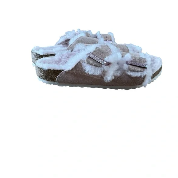 Birkenstock Arizona Shearling Pink Clay Suede Leather Size 29 Toddler