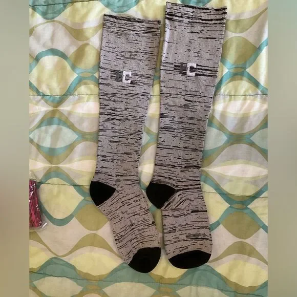 NEW Graduated Compression Socks 20-30mmhg Knee High Athletic Socks Gray