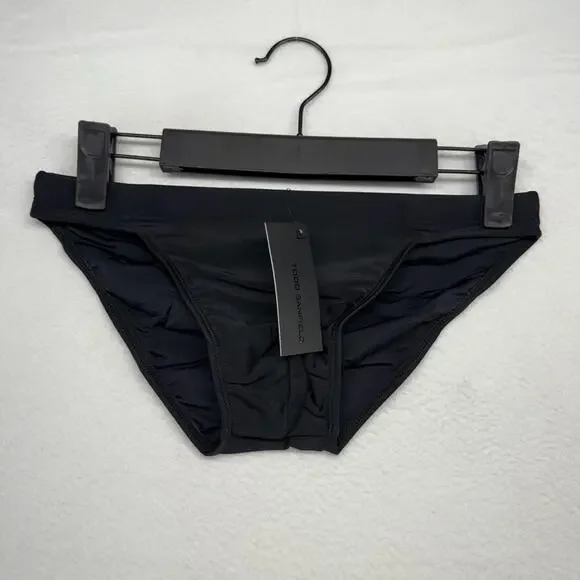 Todd Sanfield Swim Brief Men's XS Black Onyx Sand Solid Minimal Swimsuit NEW