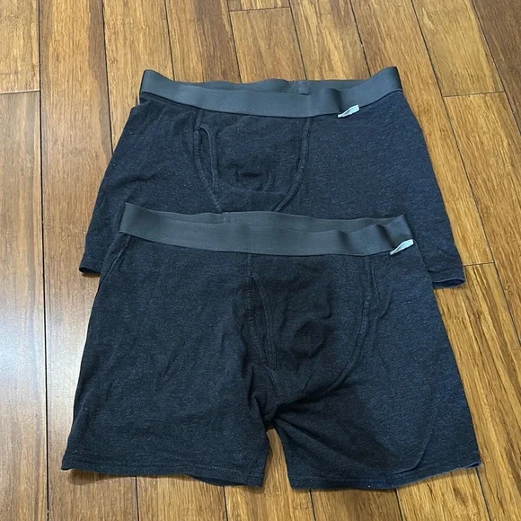 Fruit of the Loom bundle of 2 Black Stretch Boxer Briefs with Elastic Waistband